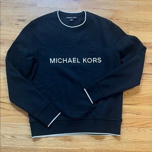 Michael Kors Black Crewneck sweatshirt with White Trim
